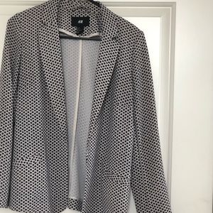 Black and white blazer
